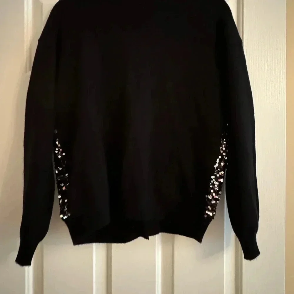Anthropologie Sequin Button Pocket Cardigan